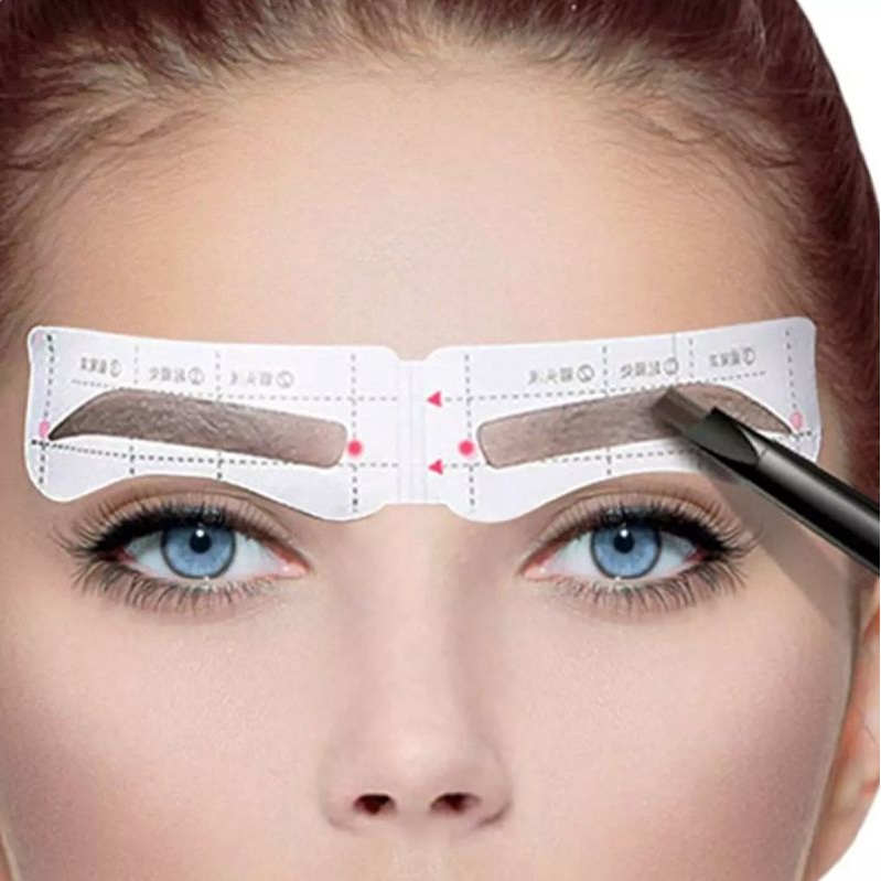 24 PAIRS EYEBROW STENCIL, PROFESSIONAL CARD TEMPLATE EYEBROW STICKER TOOL, DRAW PERPECT EYEBROW