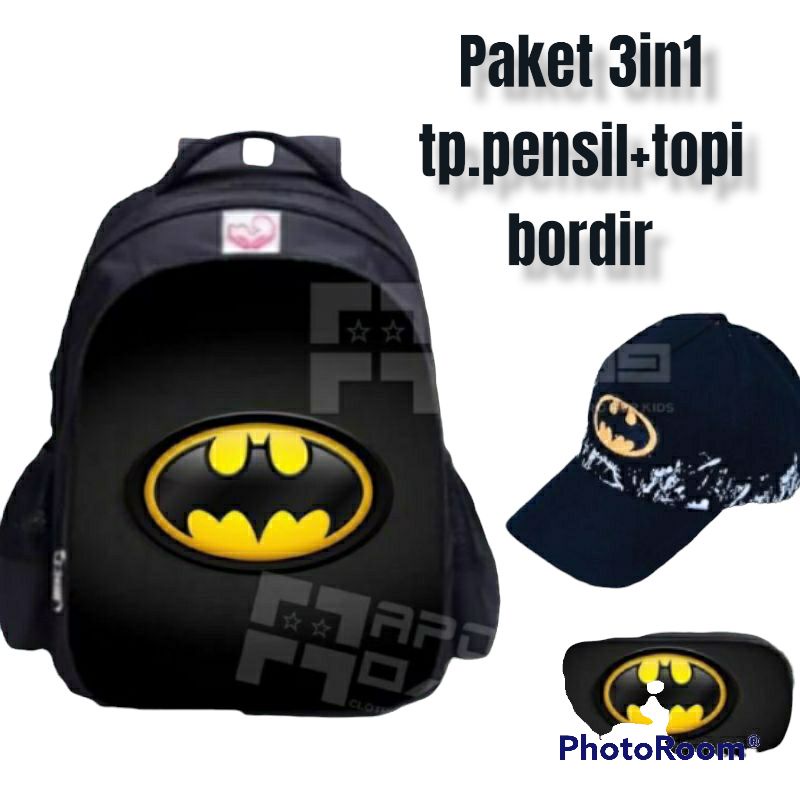 New arrival Ransel 6in1 banyak bonusnya Tas ransel anak sekolah komplit anak laki-laki karakter superhero Batman