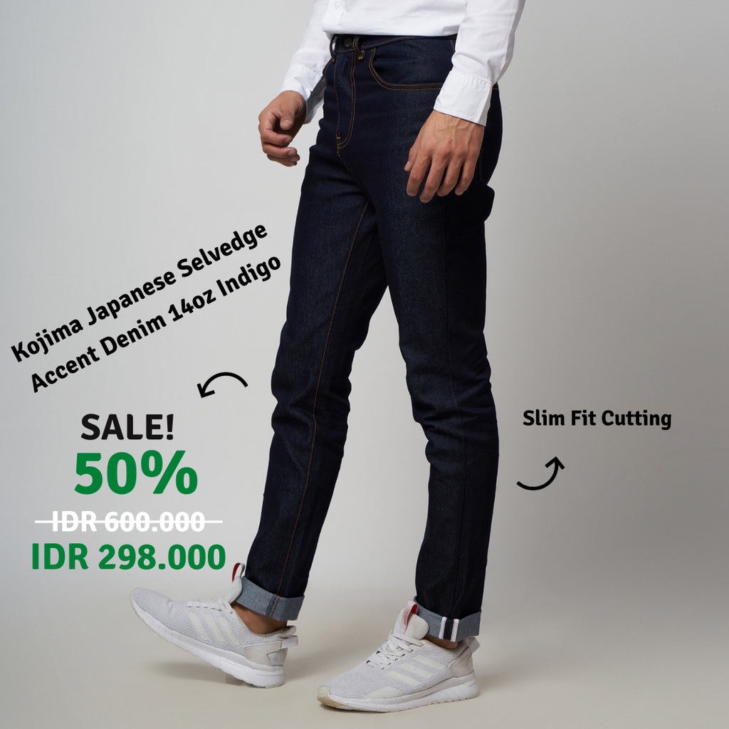 Kojima Japanese Selvedge Accent Denim 14oz Indigo