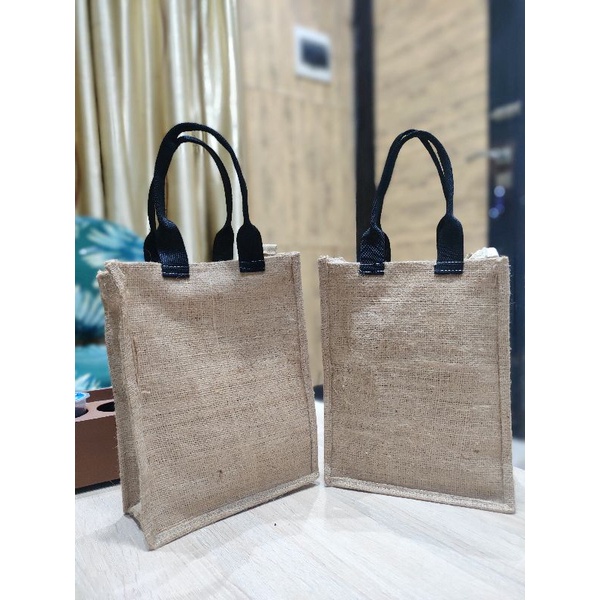 tas goni tebal totebag bahan goni size 20*10*30 cm plus resleting tali webbing