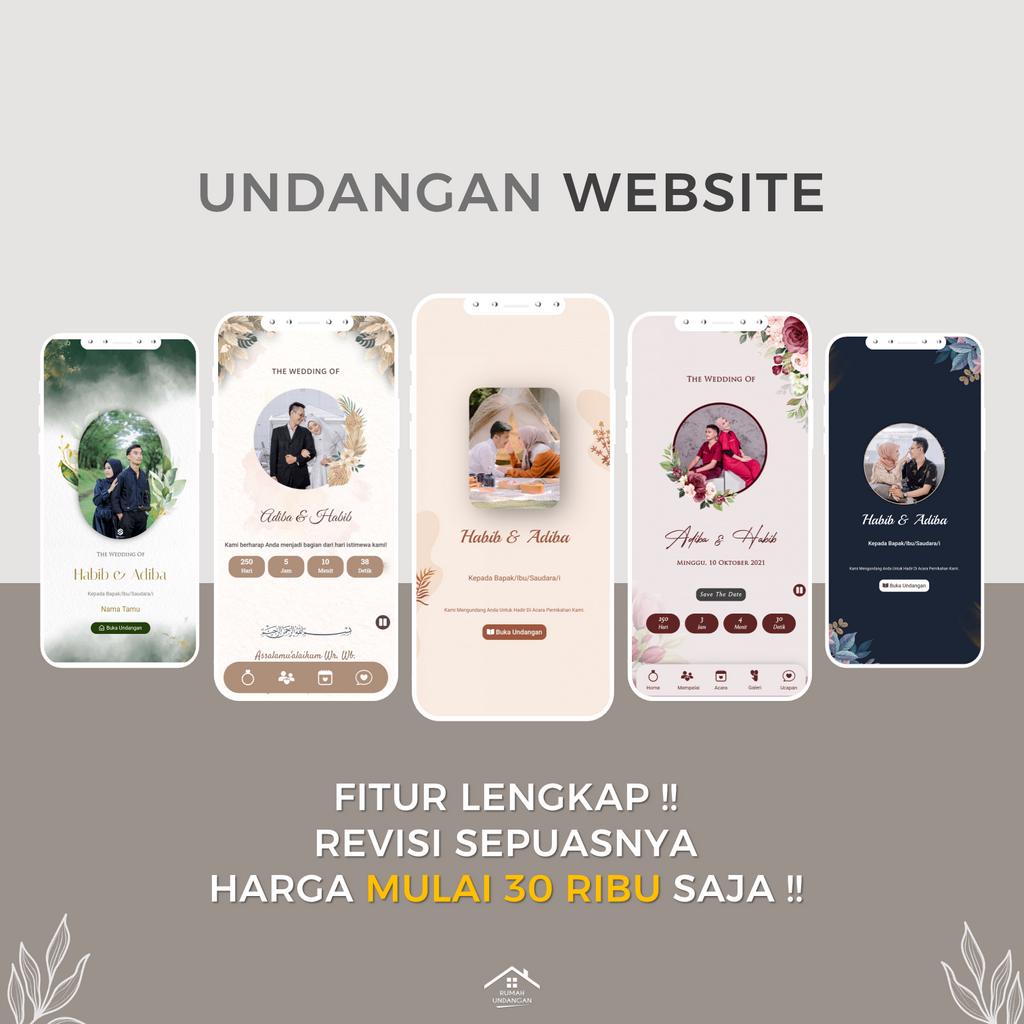 Undangan Digital Website Pernikahan Premium | Tema Foto &amp; Tanpa Foto | Undangan Online Digital Web