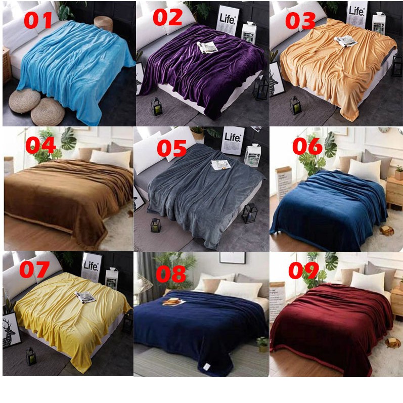 Selimut Polos Soft Panel Bulu Import | Shopee Indonesia