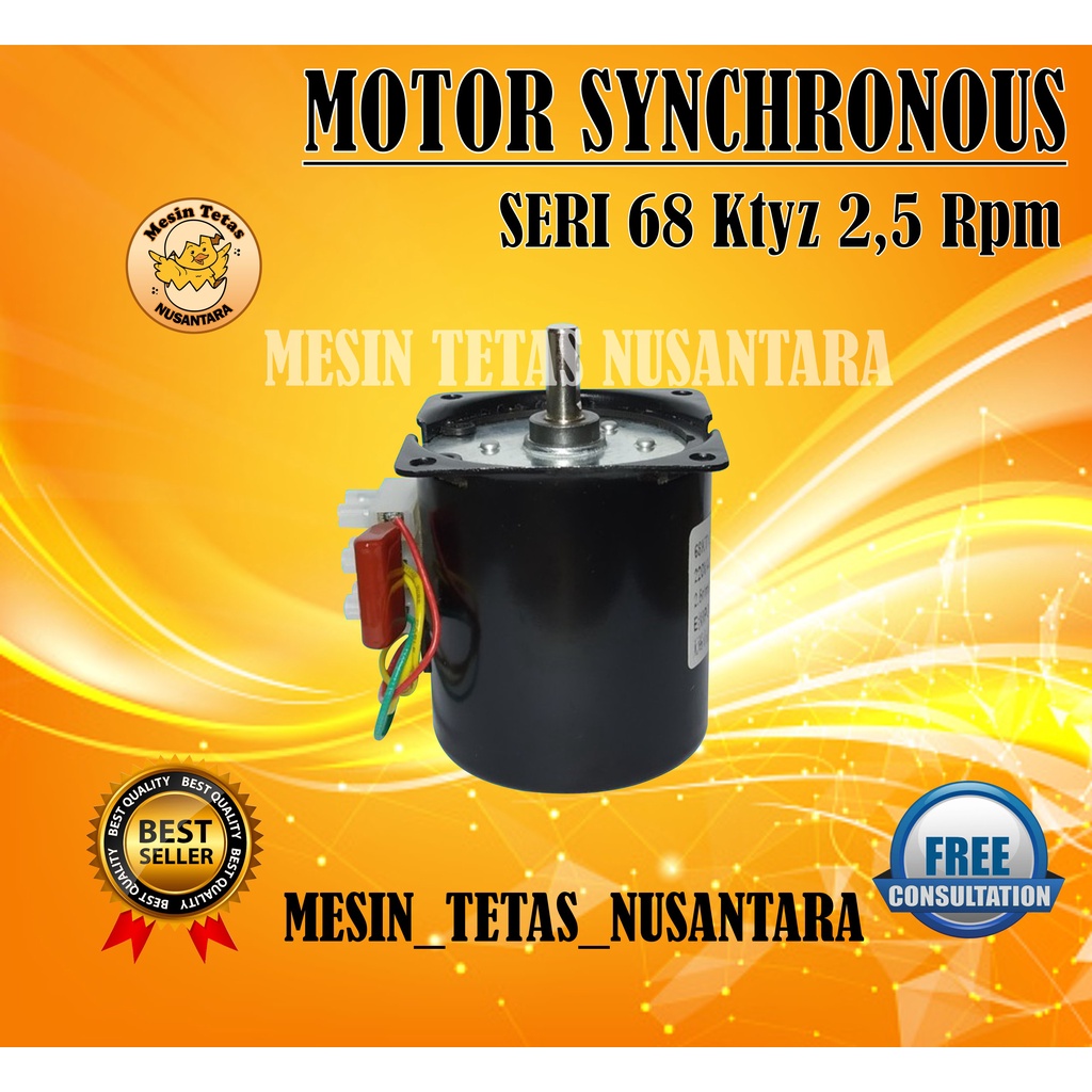 Motor Synchronous 68Ktyz 2.5 RPM Untuk Rak Ayun Mesin Tetas Sampai Kapasitas 5000 Butir