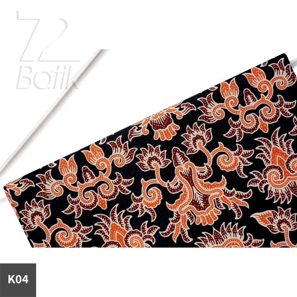 KAIN BATIK KATUN Premium Motif Arum Sari Warna Orange Oranye Hitam Item Putih 729321 Cap 72 Jarik Jarit Samping Kebat Panjang Batik Katun Modern Premium Bahan Seragam Batik Pernikahan Kantor Keluarga Murah Kamen Jadi Batik Bali Lembaran