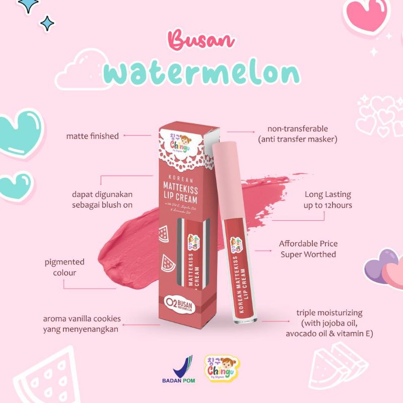 CHINGU KOREAN MATTEKISS LIPCREAM / LIPSERUM BY KIYOWO