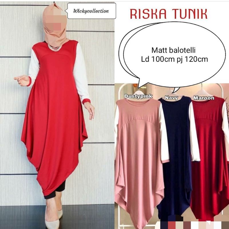 Riska tunik atasan wanita fashion muslim remaja