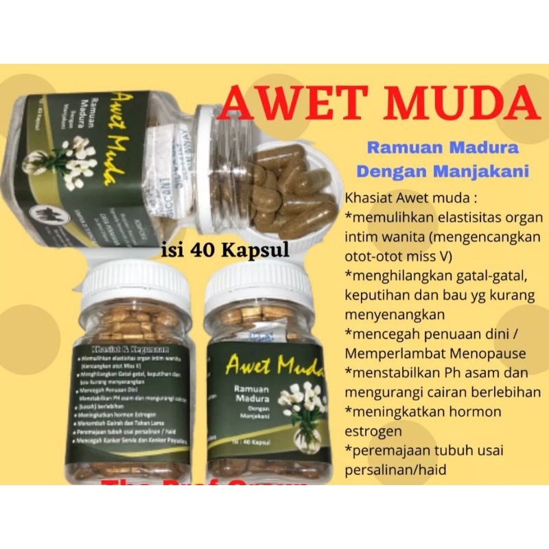 KAPSUL AWET MUDA MANJAKANI AWET AYU - PIL PERAWAN RAMUAN PERAWAN MADURA SARI RAPET MADURA