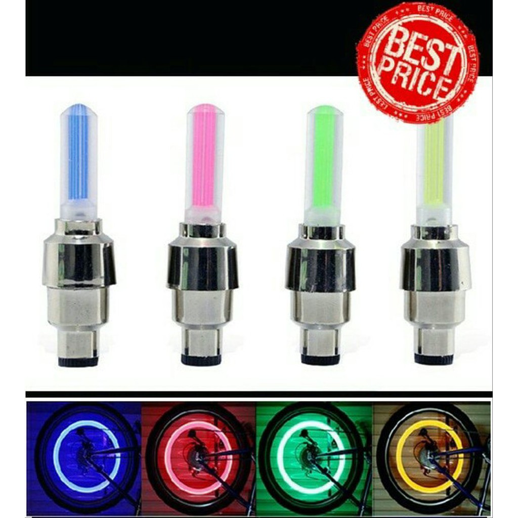 Aksesoris Penutup Pentil Ban Roda Lampu Led Sepeda Motor Mobil Sensor Gerak Sepeda Light / Tutup Ber