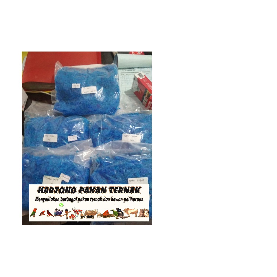 Terusi / Copper Sulphate / CuSO4 / Tembaga Sulfat / Terose / obat biru (200 grm) PMK SAPI 1 kg. ORIG