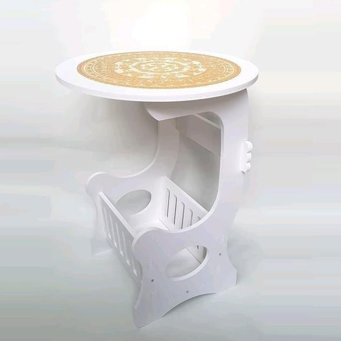 New Taplak Round Table Meja Bulat Taplak Kopi