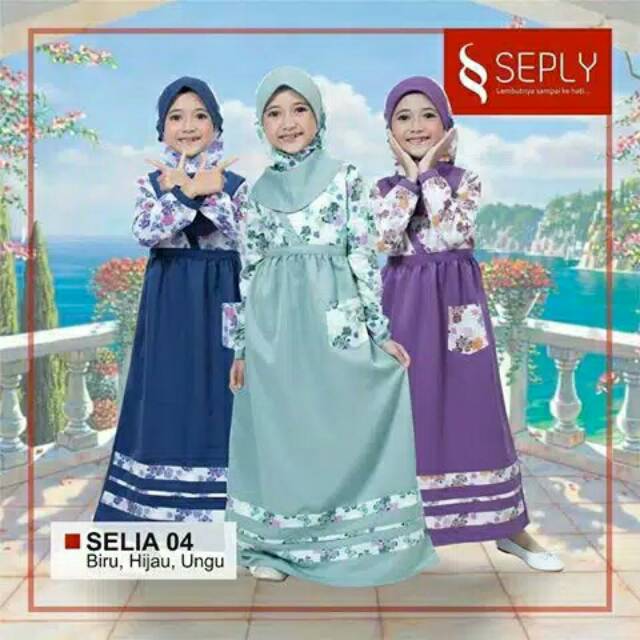 SEPLY SELIA 04/Gamis anak seply/gamis anak murah/gamis anak adem/gamis anak syari/gamis anak katun