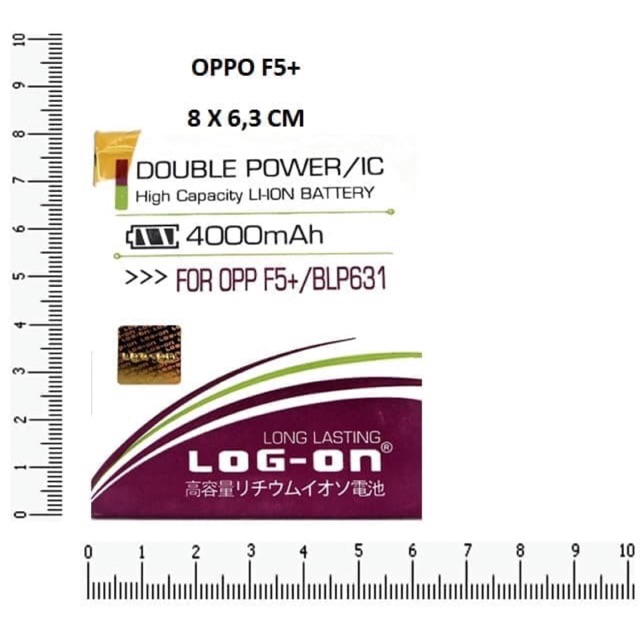 BATERAI - BATRE LOG-ON OPPO F5 - F5+ - F3 - BLP-631 - DOUBLE POWER