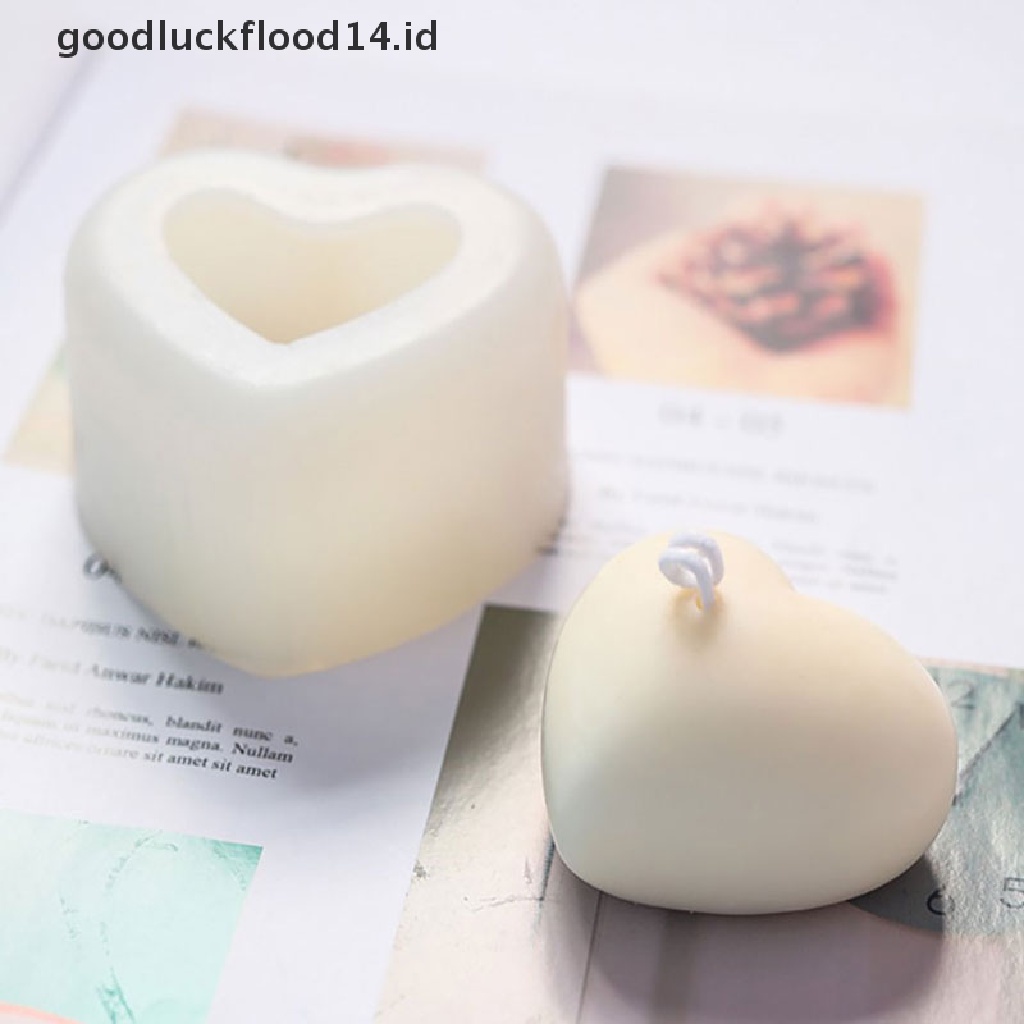 [OOID] 3D Love Heart Silicone Mold Aroma Plaster Candle Mould DIY Cake Decoration ID