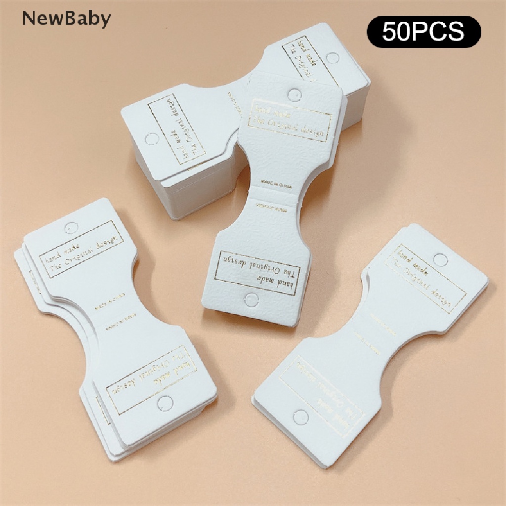 50 Pcs Kartu Kertas Kraft Untuk Display Perhiasan Kalung Gelang Bando