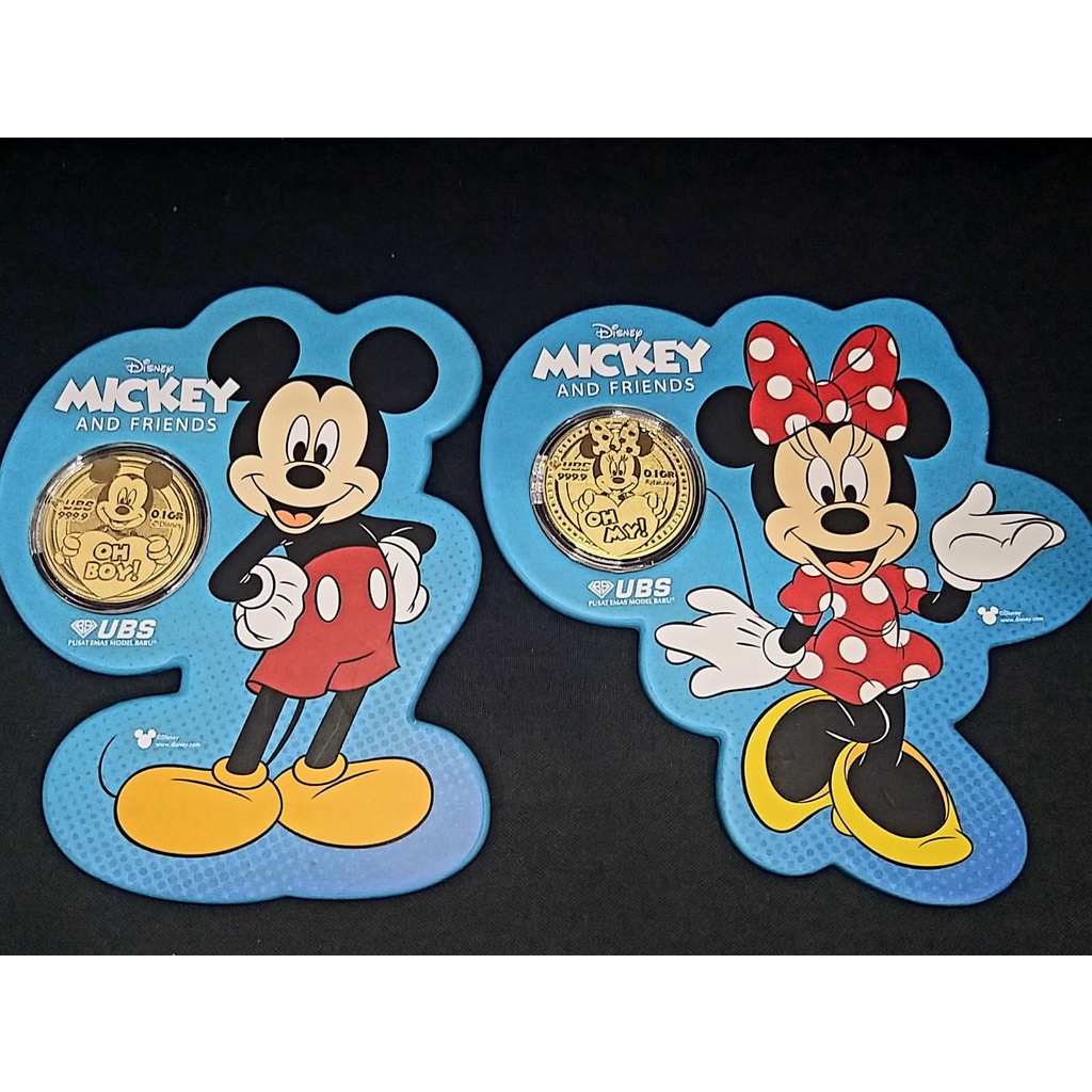 LM GIFT SERIES UBS THIN 0,1 GR MODEL MICKEY MINNIE DONALD DAISY LOGAM MULIA UBS 0.1 GRAM
