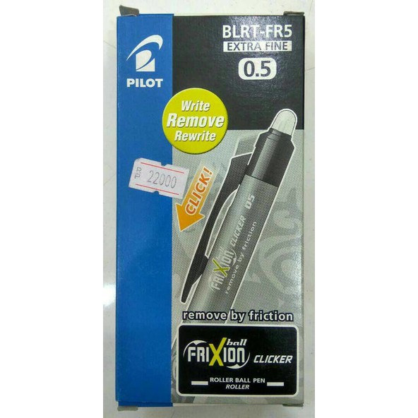 

Pulpen Hitam 0.5mm Pilot Frixion Ball Clicker BLRT-FR5