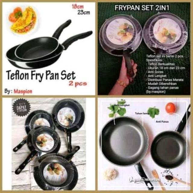Teflon fry pan set 2pcs maspion