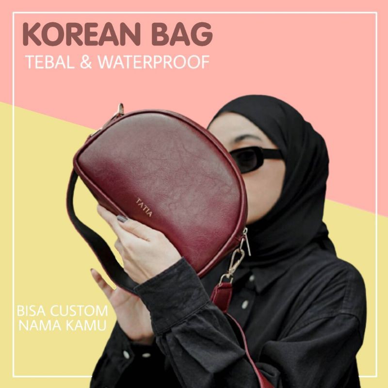 TAS SELEMPANG WANITA SIMPLE TAS VINTAGE KOREA REMAJA SLINGBAG TAS KERJA KANTOR MAIN JALAN WANITA