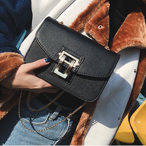 tas selempang wanita sling bag cewek kait kotak rantai besi (2g1) bta324