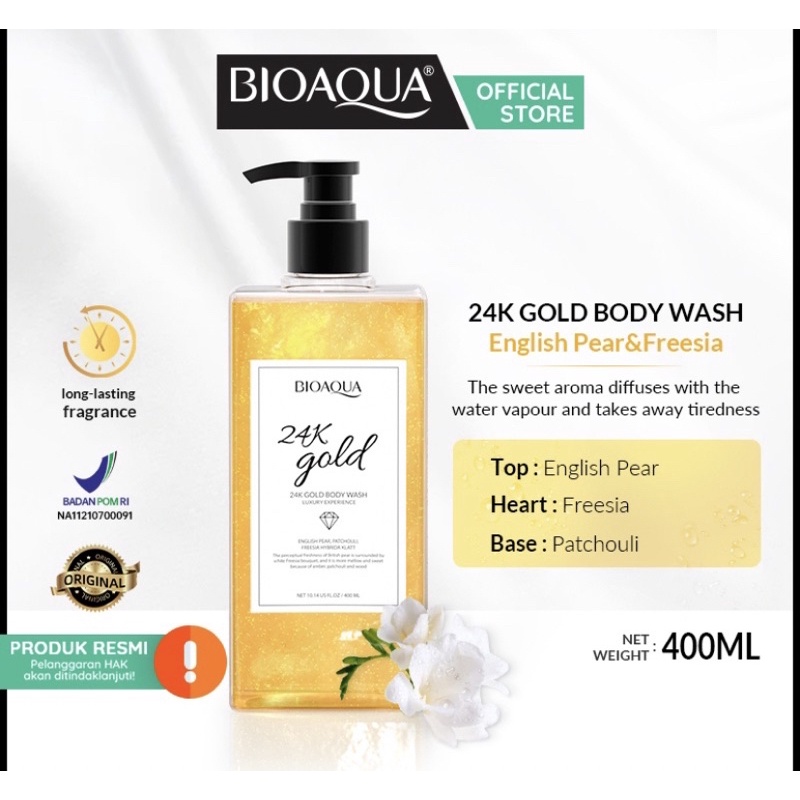 BIOAQUA 24K Gold Body Wash 400ml