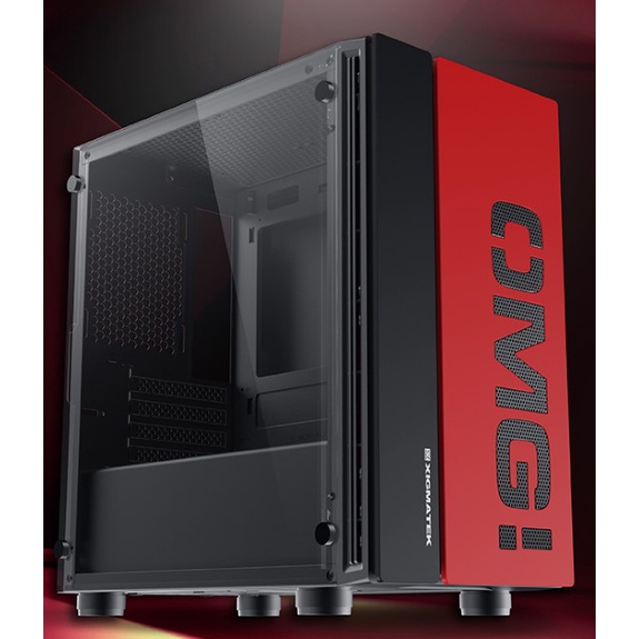 Casing Gaming Xigmatek OMG RED-BLACK Non Fan,Non PSU, Casing Micro ATX, Casing ONLY