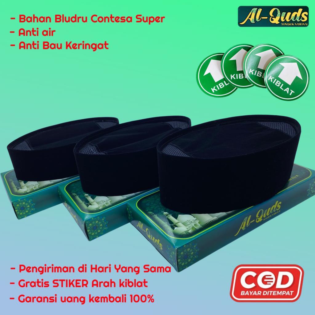 Peci Hitam Pendek Songkok Kopiah Pendek Hitam Polos AC Pecinya Cak Lontong