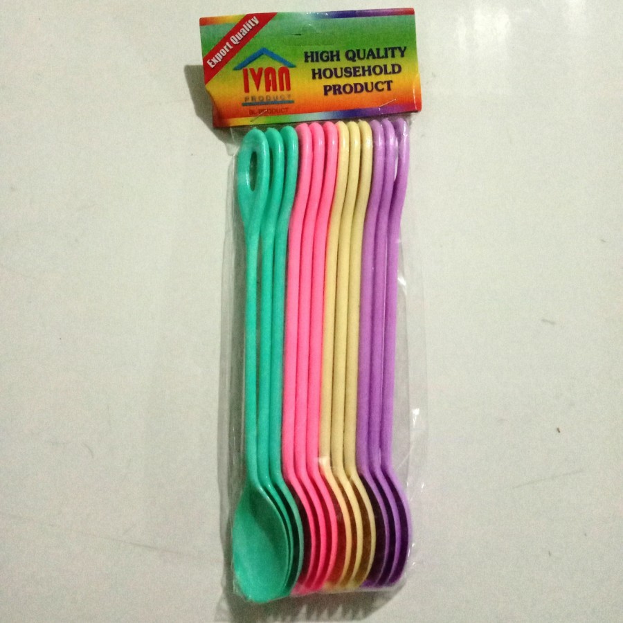 1 lusin sendok plastik pengaduk minuman es teh kopi susu