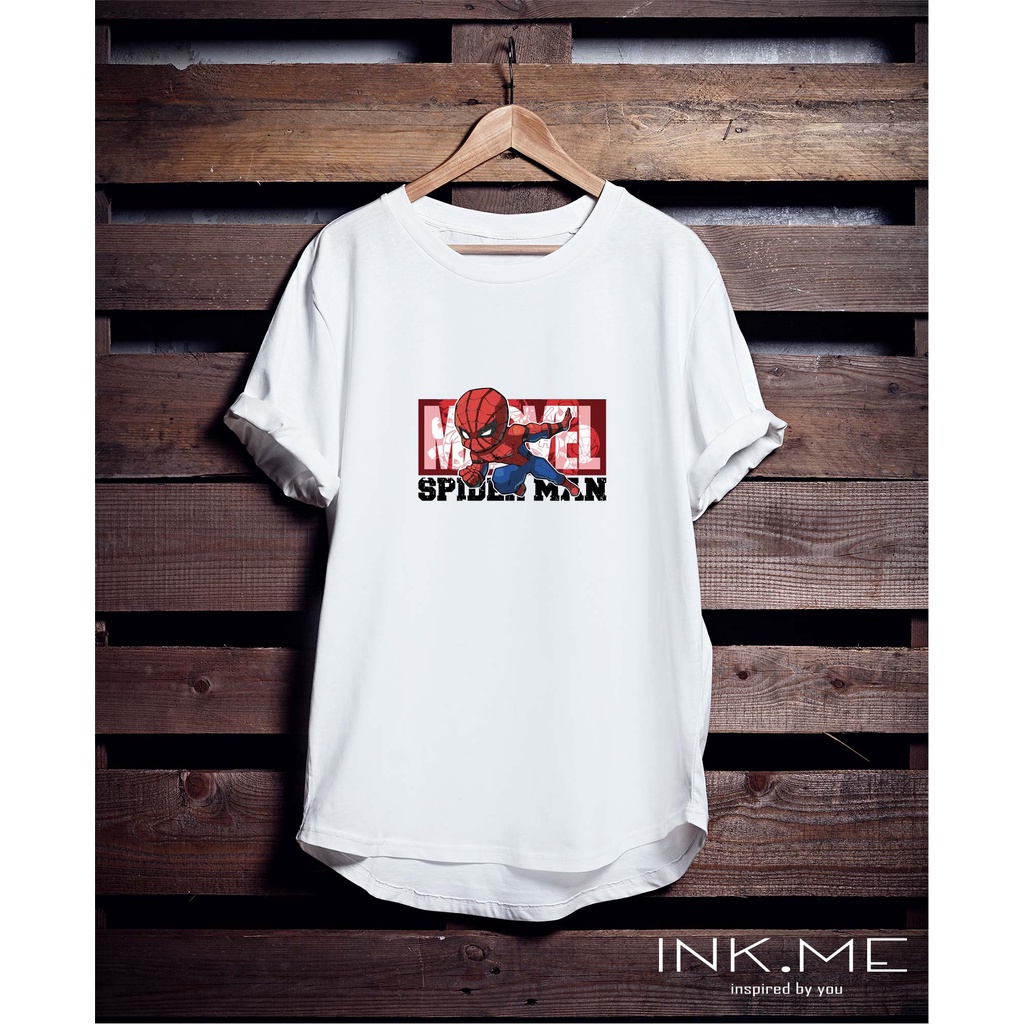 SPIDERMAN WHITE TSHIRT- SPIDERMAN MARVEL HEROES TSHIRT- KAOS UNISEX SPIDERMAN-KAOS PROMO SPIDERMAN- 