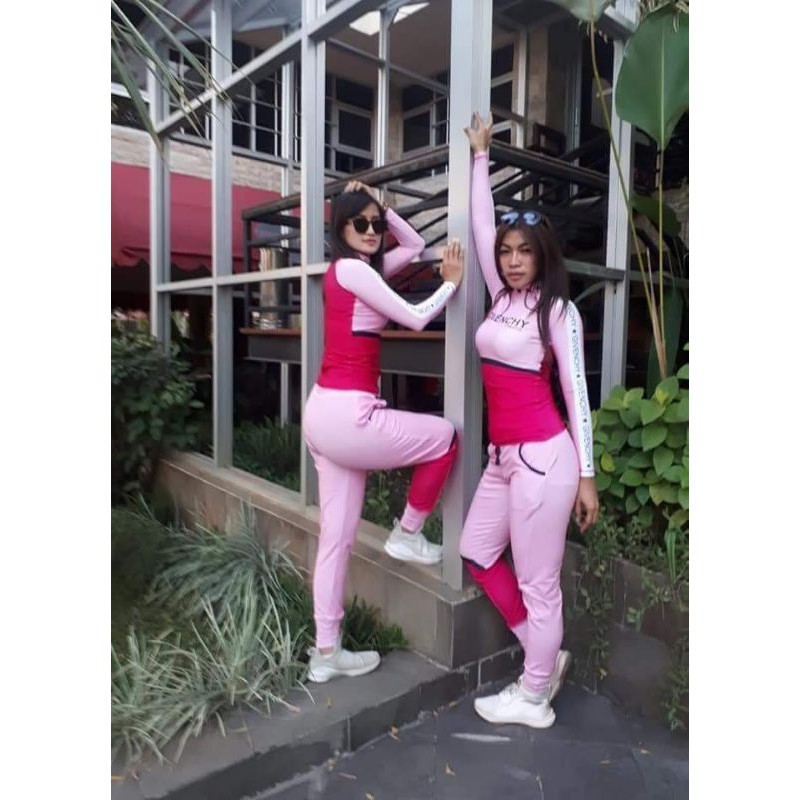 DISTRIBUTOR BAJU SENAM MURAH SXB PIXIE GIVENCHY PARIS LOGO LONGSLEEVE AND JOGGER