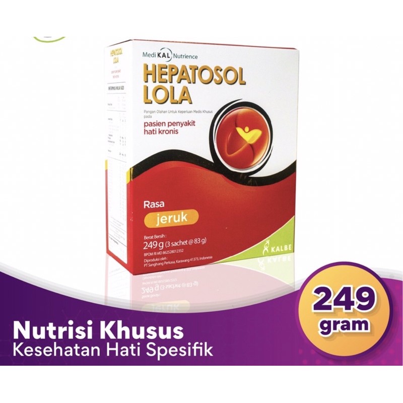 

Hepatosol lola 249 gram ( susu nutrisi khusus hati/liver spesifik )