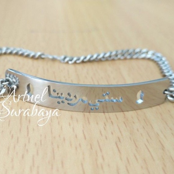 Gelang Terompah Stainless Monel Nama
