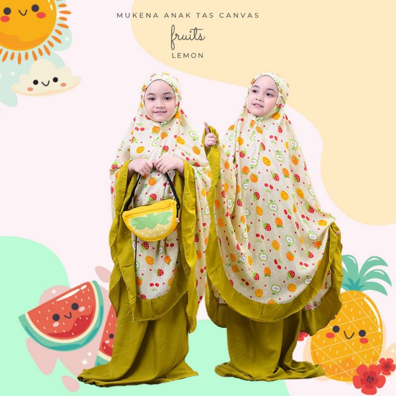 mukena anak  fruit tas canvas