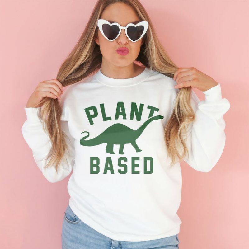 S - XXXXXL(6XL) Sweater DINO Plant Based Sweatshirt BRONTOSAURUS Sweater Dinosaur BIGSIZE OVERSIZE