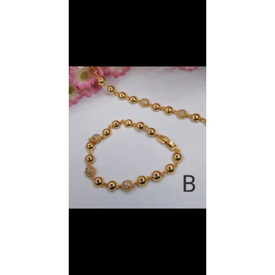 Rsdrj76. Gelang tangan xuping wanita lapis emas dgn mata zircon ukuran 18 cm