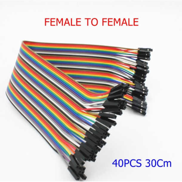 Kabel jumper 40 pin 30cm 40p cable female to female pelangi rainbow