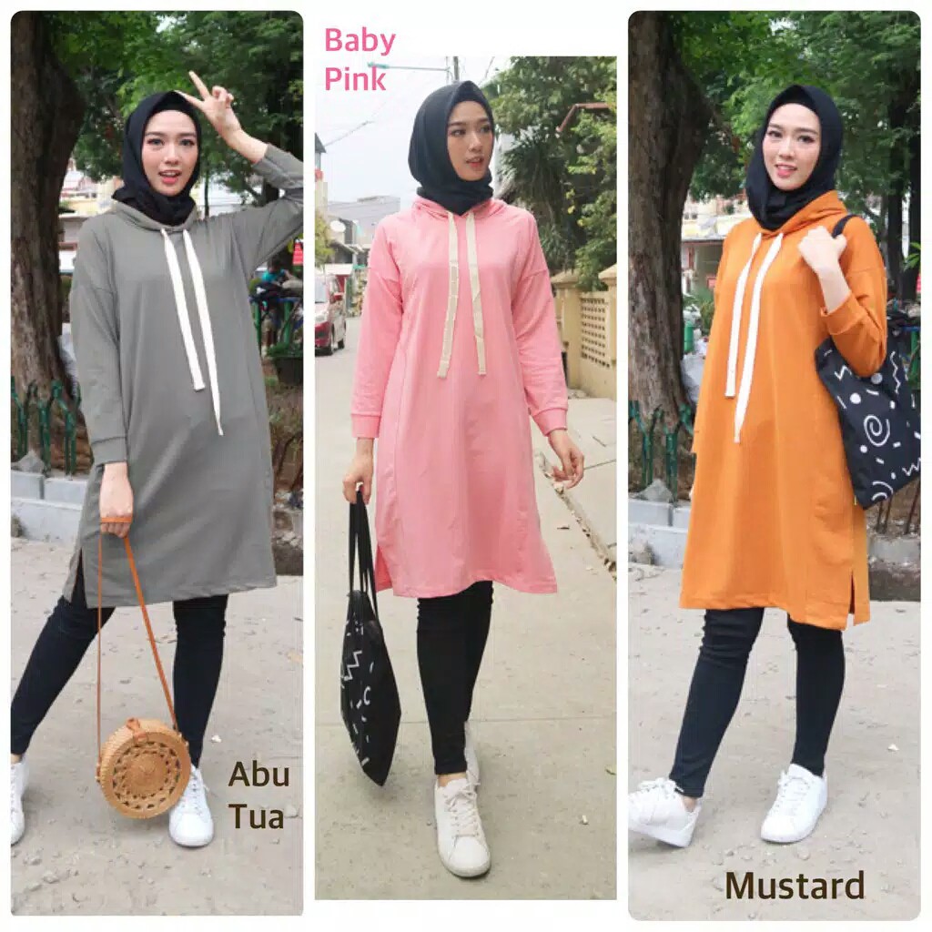 Tunik Hoddie Babyterry Premium Tebal Good Quality 2254