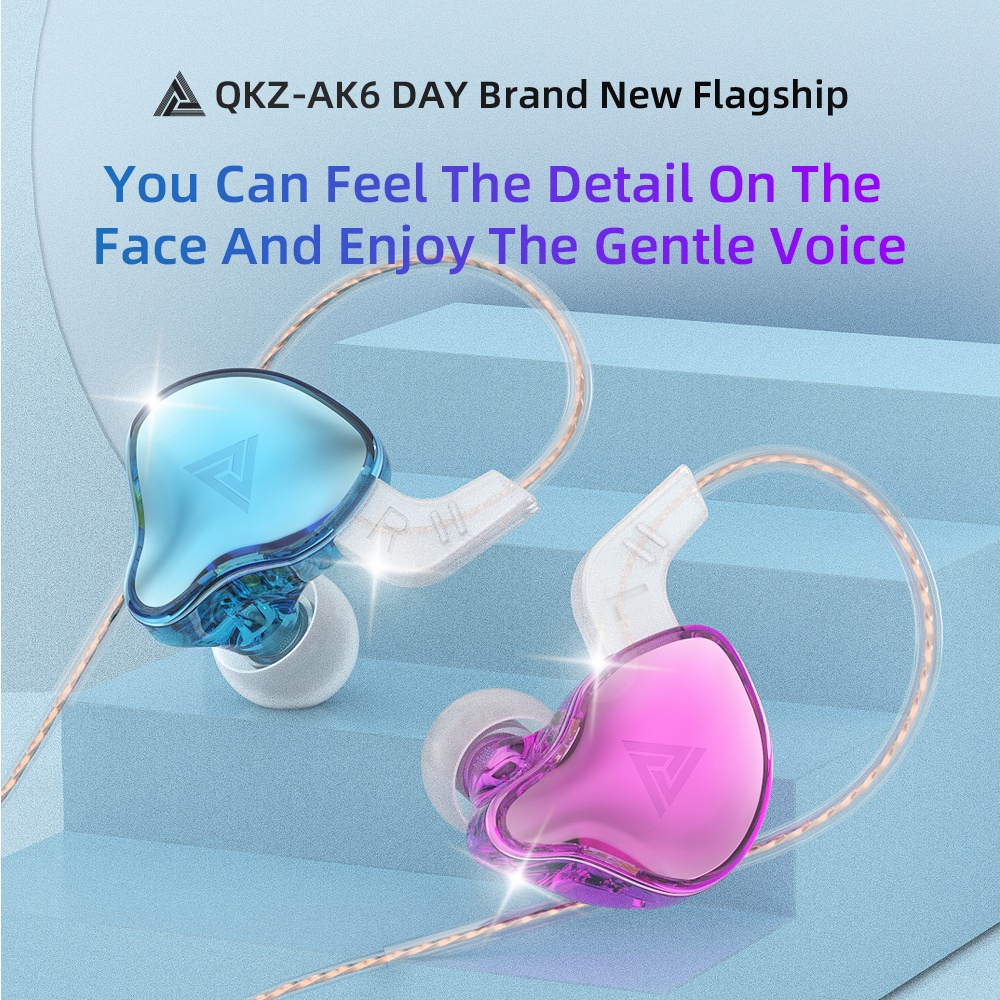 QKZ AK6 DAY HIFI Bass Earphones Dynamic WITH MIC