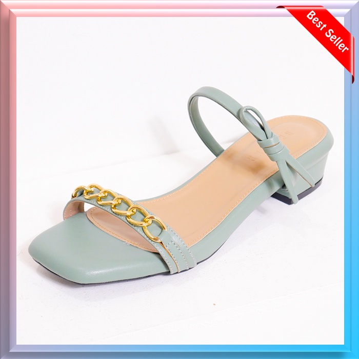 PESONA - Sandal High Heels Strap Sendal Hak Tahu Tinggi Wanita 3cm Cocok Untuk Remaja Cewek Korea & 