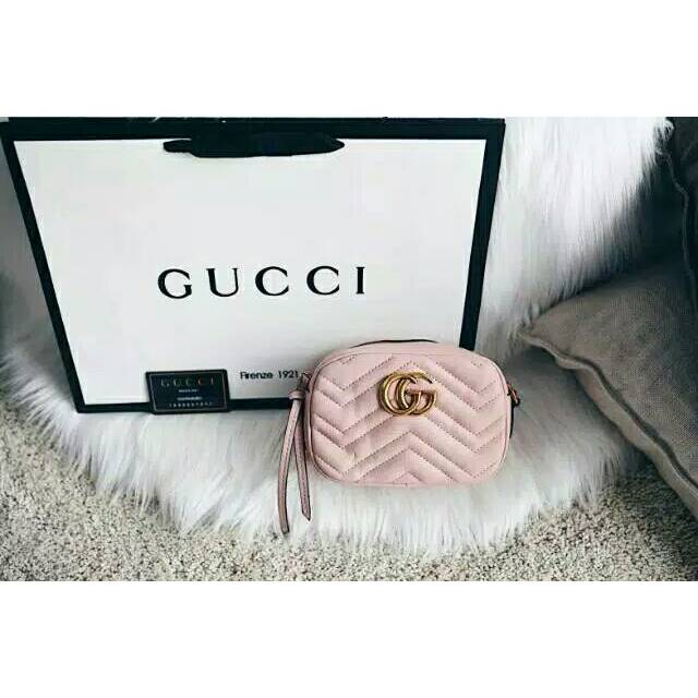 [New] Gucci GG Marmont Matelassè Mini Camera Bag - Baby Pink only