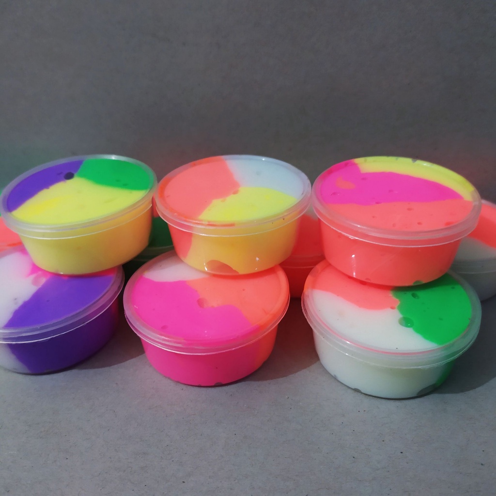 MAINAN SLIME MANGKOK KECIL RAINBOW/ MAINAN SLIME ANAK/ SLIME MANGKOK KECIL PER PCS