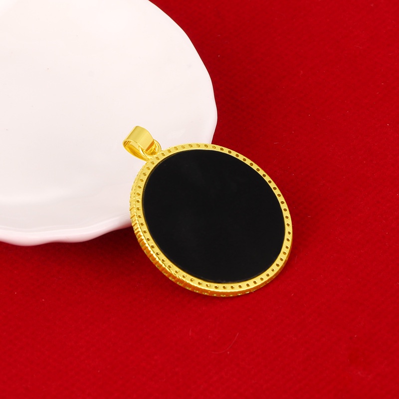 Liontin Desain Naga Lapis Emas Asli Kadar 375 Hias Berlian Untuk Pria Dan Wanita