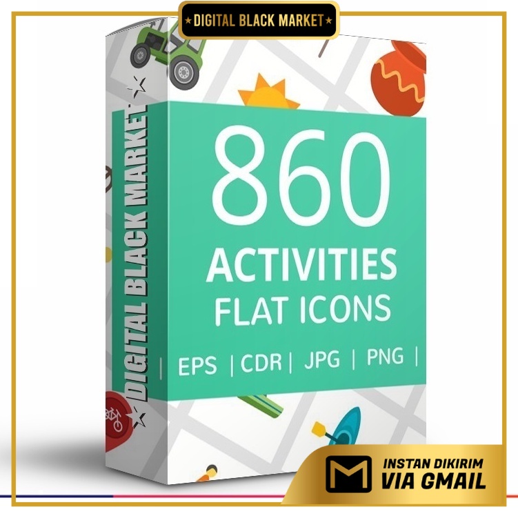 860 Activities Flat Icons - Vector Designs