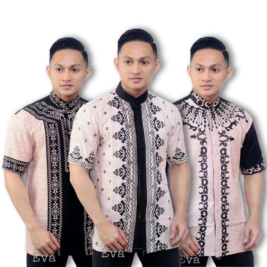 New Arival Baju Koko Hitam Manis Pendek Atasan Muslim Pria | Shopee