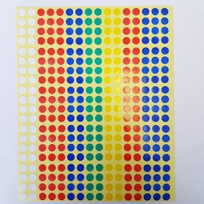 

LABEL BULAT 97 COLORDOT CAMPUR WARNA UKURAN 8MM STICKER STIKER