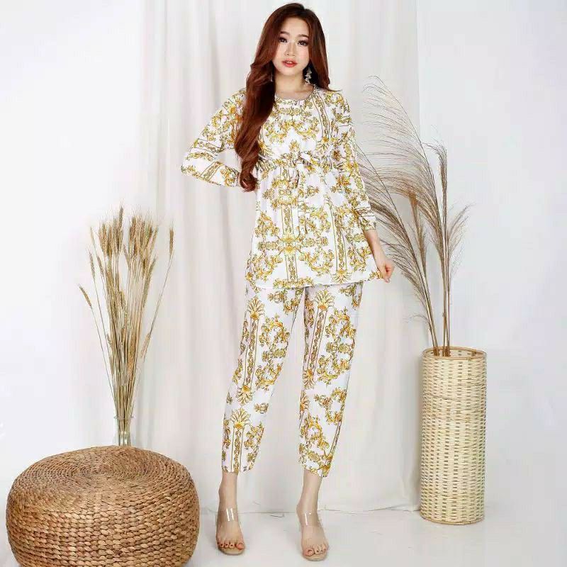 One Set Motif Setelan Hyget Premium One Set Hyget Fashion Wanita