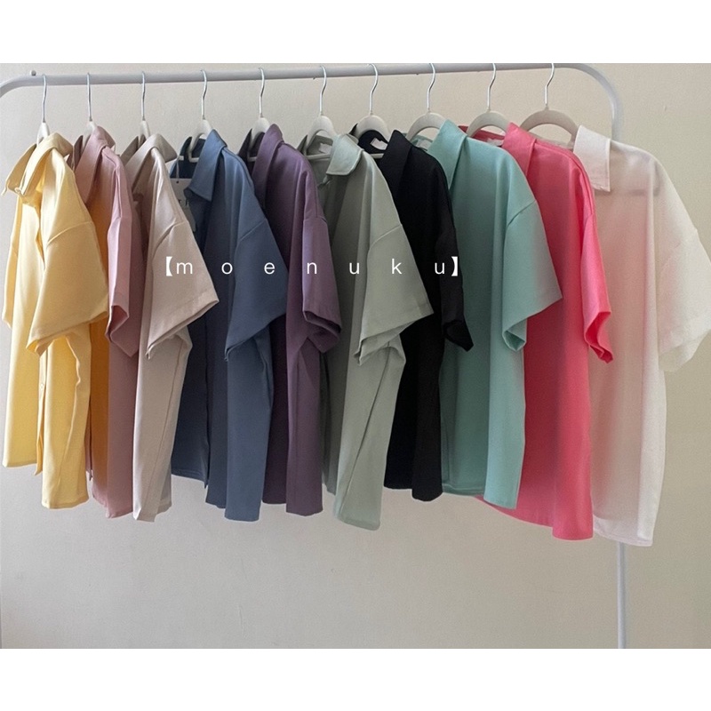 Kemeja lengan pendek kemeja kasual wanita banyak pilihan warna cantik