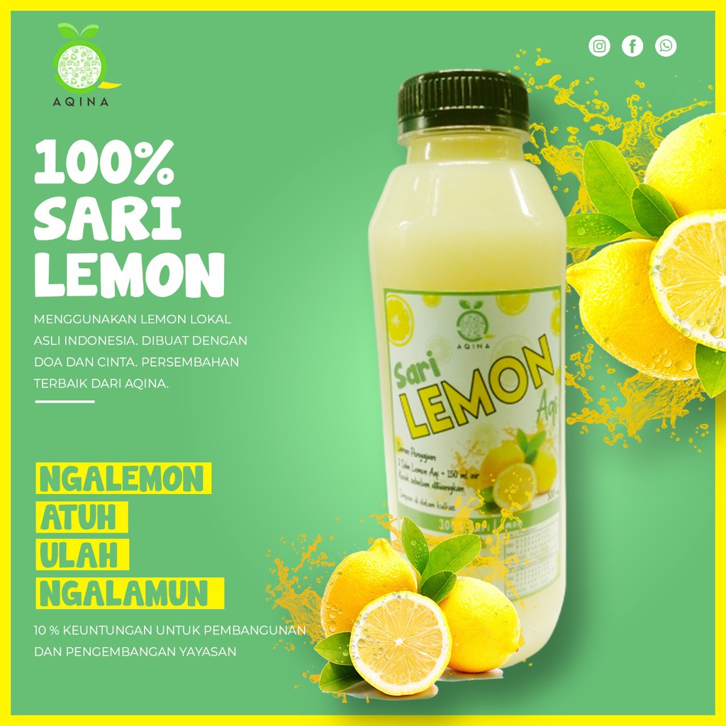 

LEMONAQI 500ml Sari Lemon Asli Sari Lemon Diet by AQINA