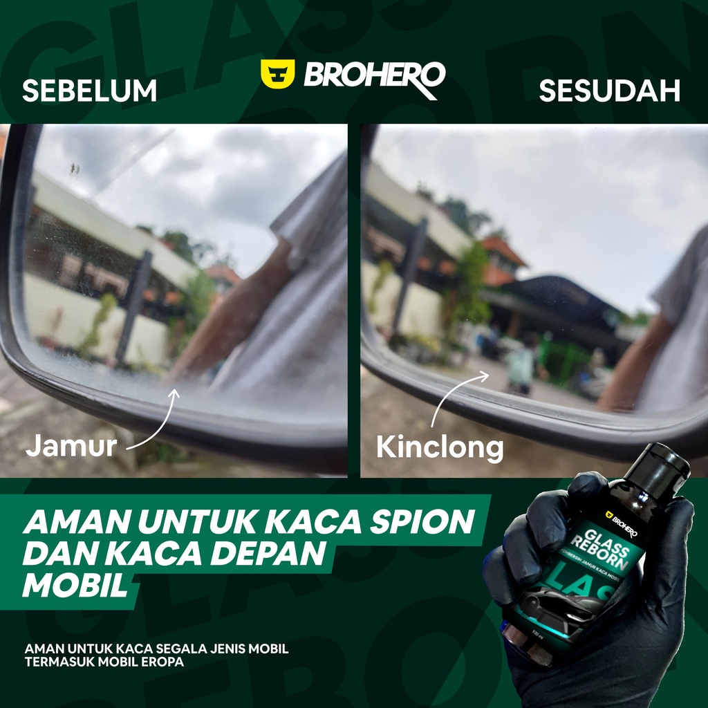 Pembersih Jamur Kaca Mobil / Waterspot Remover / Glass Reborn By Brohero