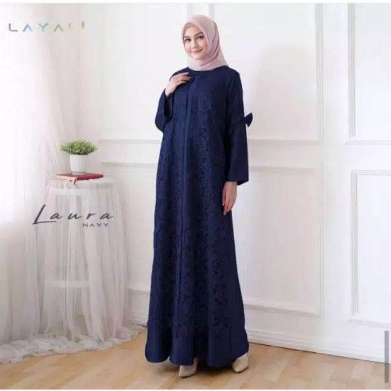 gamis busana muslim/dress kondangan wanita laura