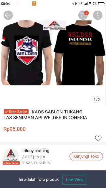 Kaos Sablon Tukang Las Seniman Api Welder Indonesia Berkeringat Demi Keluarga Desain Keren Combed